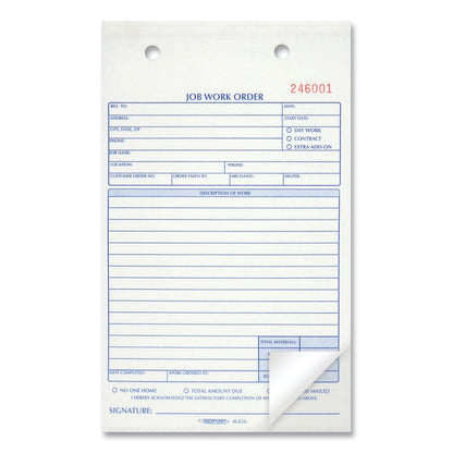 Rediform Job Work Order Book, Two-Part Carbonless, 5.5 x 8.5, 1/Page, 50 Forms