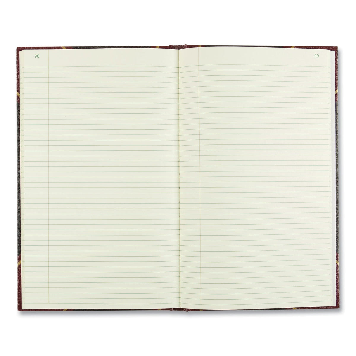National Texthide Eye-Ease Record Book, Black/Burgundy/Gold Cover, 14.25 x 8.75 Sheets, 300 Sheets/Book
