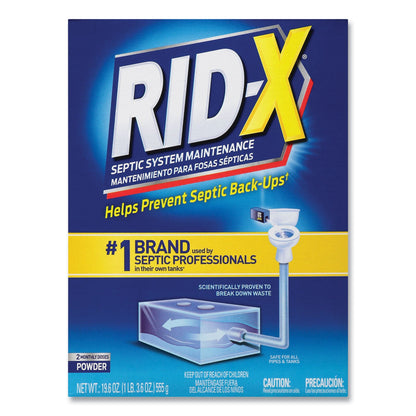 RID-X Septic System Treatment Concentrated Powder, 19.6 oz, 6/Carton