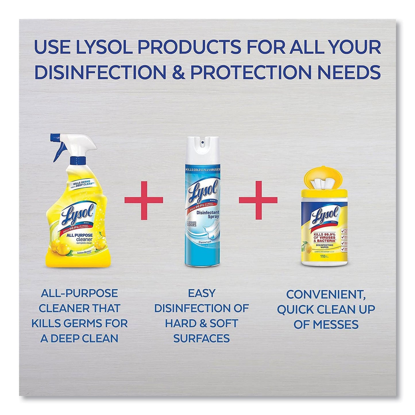 LYSOL Ready-to-Use All-Purpose Cleaner, Lemon Breeze, 32 oz Spray Bottle, 12/Carton