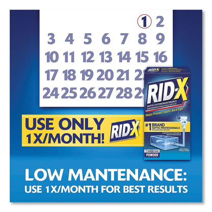 RID-X Septic System Treatment Concentrated Powder, 19.6 oz, 6/Carton