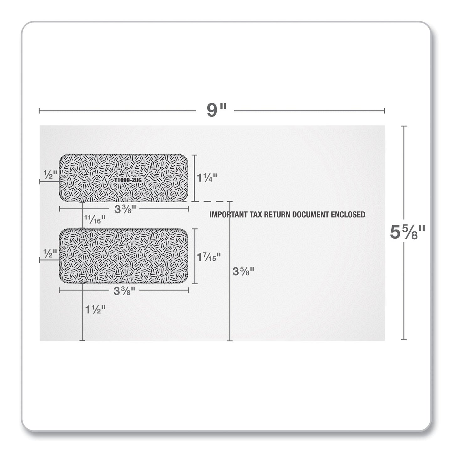 TOPS 1099 Double Window Envelope, Commercial Flap, Gummed Closure, 5.63 x 9, White, 24/Pack
