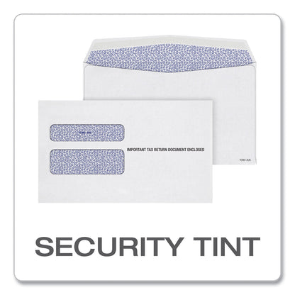 TOPS W-2 Laser Double Window Envelope, Commercial Flap, Gummed Closure, 5.63 x 9, White, 24/Pack