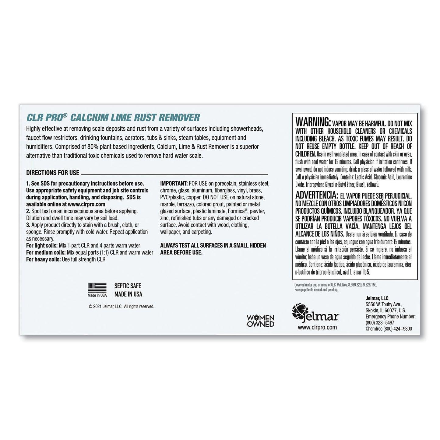 CLR PRO Calcium, Lime and Rust Remover, 1 gal Bottle, 4/Carton