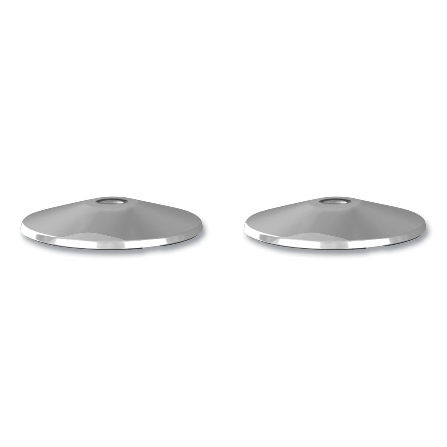 Tatco Adjusta-Tape Crowd Control Stanchion Base Only, Polished Aluminum, 14" Diameter, Silver, 2/Box