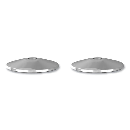 Tatco Adjusta-Tape Crowd Control Stanchion Base Only, Polished Aluminum, 14" Diameter, Silver, 2/Box