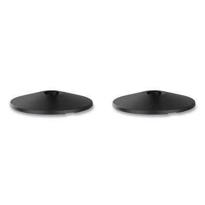 Tatco Adjusta-Tape Crowd Control Base Only, Steel, 14" Deep, Black, 2/Box