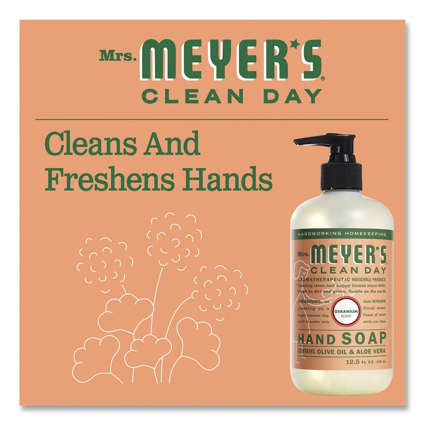 Mrs. Meyer's Clean Day Liquid Hand Soap, Geranium, 12.5 oz