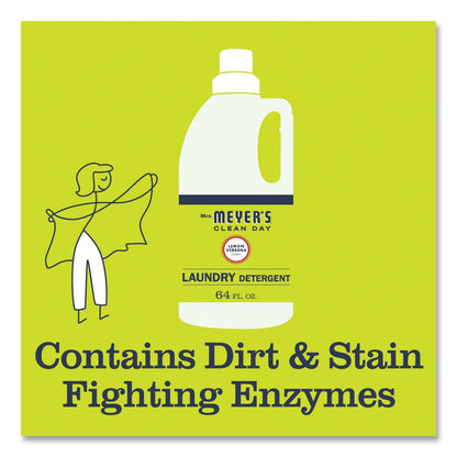 Mrs. Meyer's Liquid Laundry Detergent, Lemon Verbena Scent, 64 oz Bottle, 6/Carton