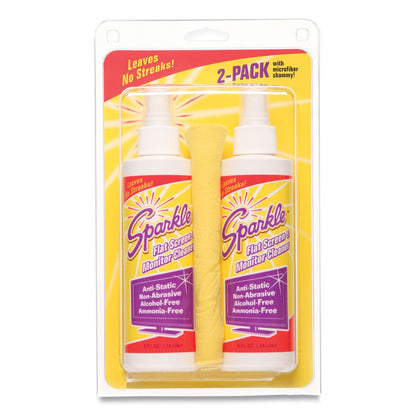 Sparkle Flat Screen and Monitor Cleaner, Pleasant Scent, 8 oz Bottle, 2/Pack