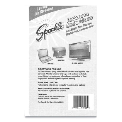 Sparkle Flat Screen and Monitor Cleaner, Pleasant Scent, 8 oz Bottle, 2/Pack