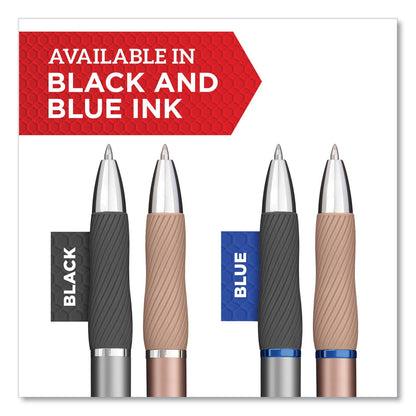 Sharpie S-Gel Premium Metal Barrel Gel Pen, Retractable, Medium 0.7 mm, Black Ink, Champagne Barrel, Dozen