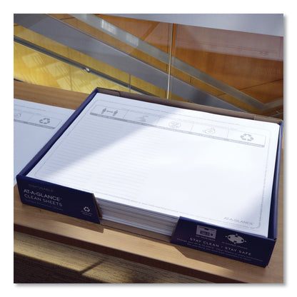 AT-A-GLANCE Disposable Clean Sheets, 25 Sheets, 17 x 22, White, 25/Pack