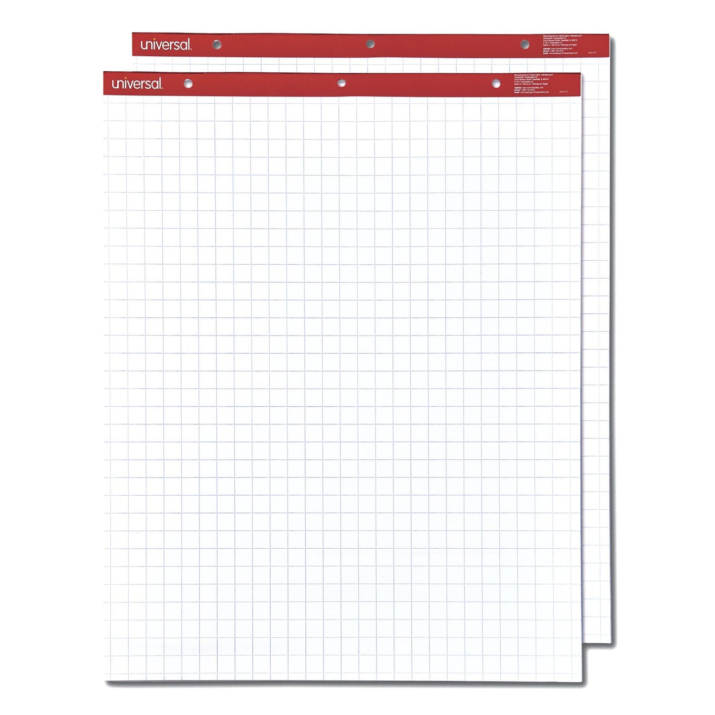 Universal Easel Pads/Flip Charts, Quadrille Rule (1 sq/in), 27 x 34, White, 50 Sheets, 2/Carton