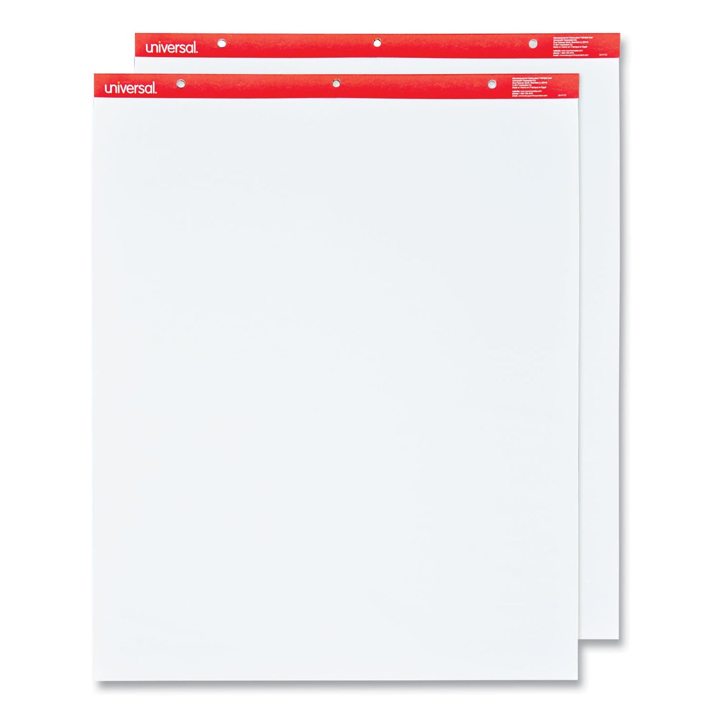 Universal Easel Pads/Flip Charts, Unruled, 27 x 34, White, 50 Sheets, 2/Carton
