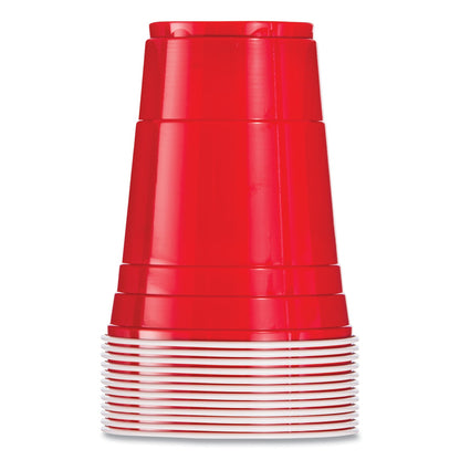Dart Solo Plastic Party Cold Cups, 16 oz, Red, 50/Pack
