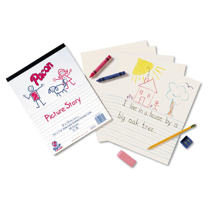 Pacon Multi-Program Picture Story Paper, 16 lb, 1/2" Long Rule, One-Sided, 9 x 12, 500/Pack