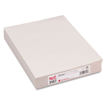 Pacon White Newsprint, 30 lb Newsprint Weight, 9 x 12, White, 500/Pack