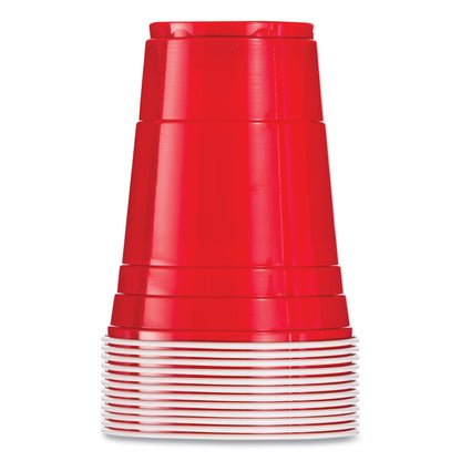 Dart Solo Party Plastic Cold Drink Cups, 16 oz, Red, 288/Carton