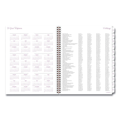 Cambridge Mina Weekly/Monthly Planner, Main Floral Artwork, 11 x 8.5, White/Violet/Peach Cover, 12-Month (Jan to Dec): 2023