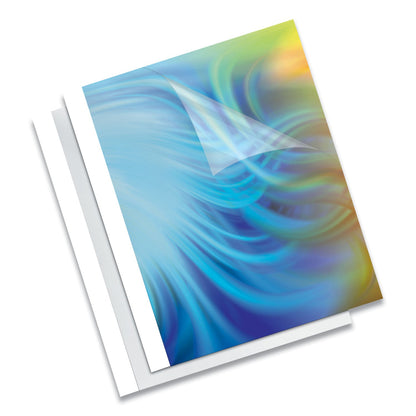 Fellowes Thermal Binding System Presentation Covers, Clear, 31 to 60 Sheet Capacity, 11 x 8.5, Unpunched, 10/Pack