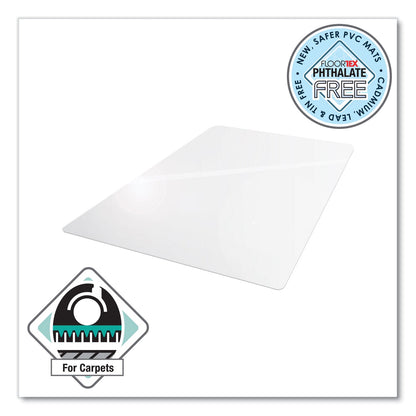 Floortex Cleartex Advantagemat Phthalate Free PVC Chair Mat for Low Pile Carpet, 60 x 48, Clear