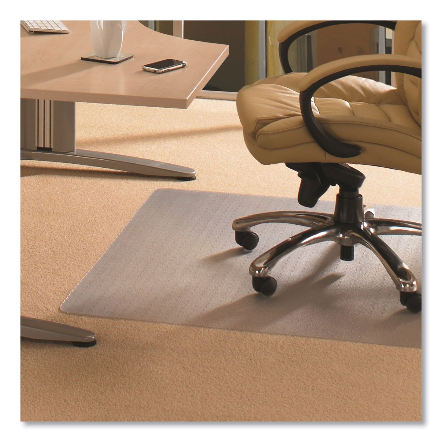 Floortex Cleartex Advantagemat Phthalate Free PVC Chair Mat for Low Pile Carpet, 60 x 48, Clear