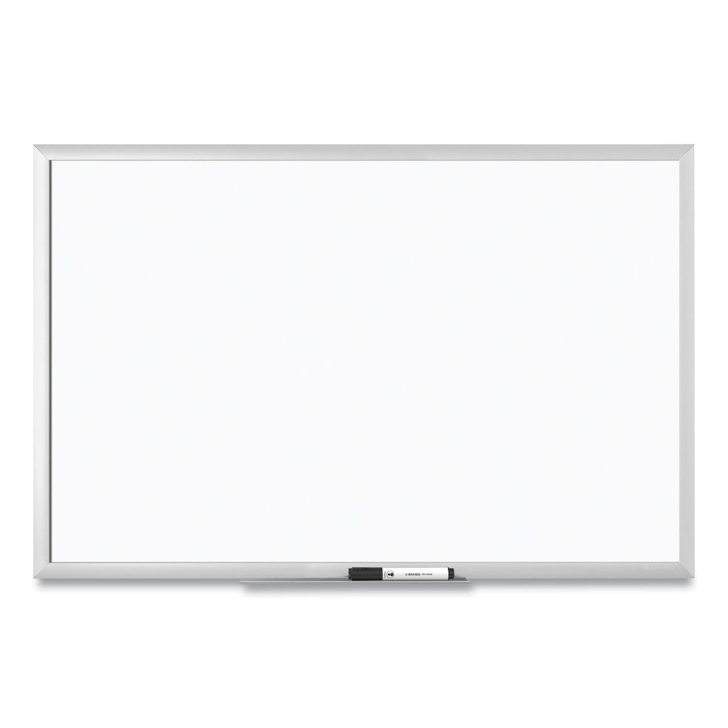 U Brands Melamine Dry Erase Board, 36 x 24, White Surface, Silver Frame