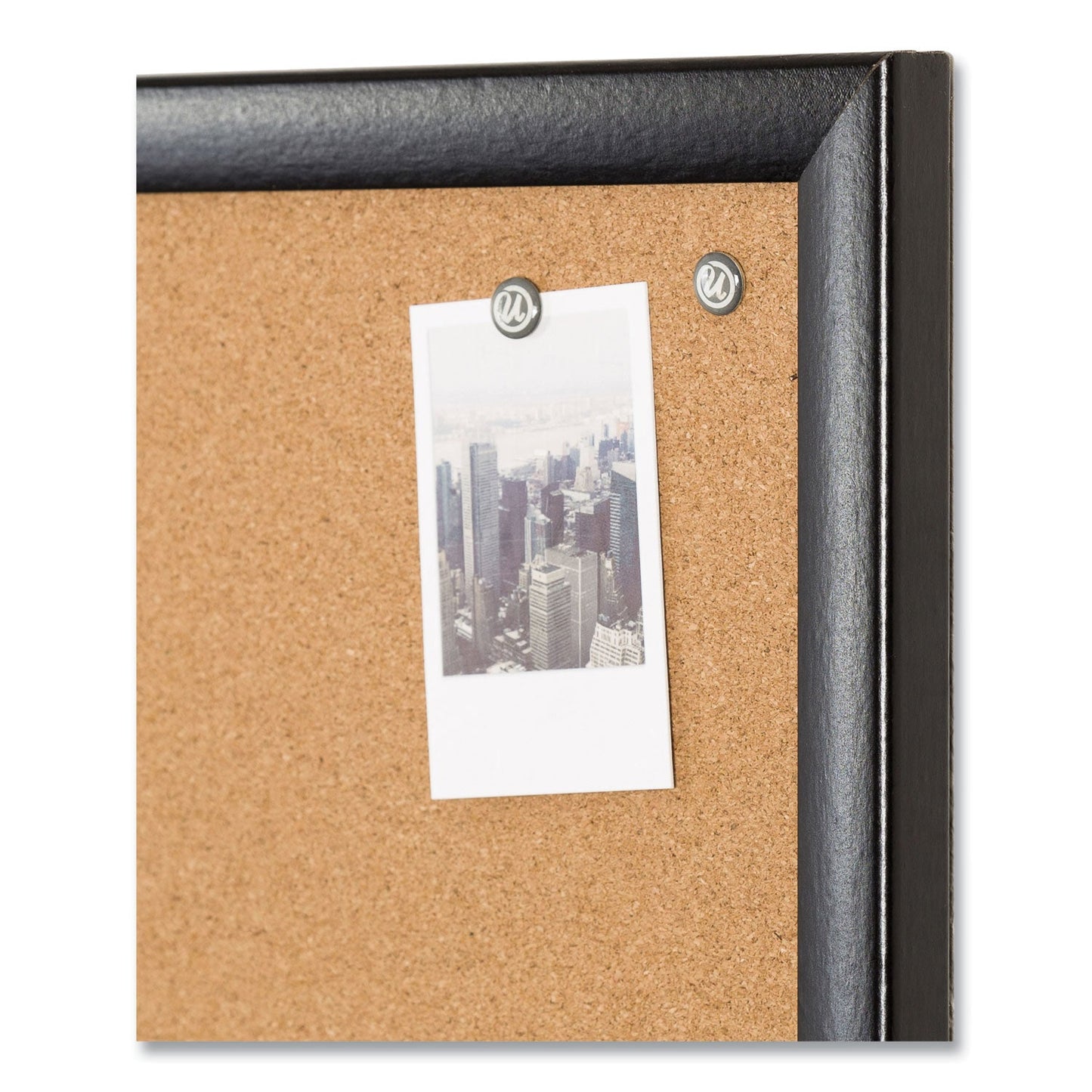 U Brands Cork Bulletin Board, 36 x 24, Natural Surface, Black Frame
