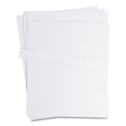 U Brands Data Card Replacement Sheet, 8.5 x 11 Sheets, Perforated at 2", White, 10/Pack