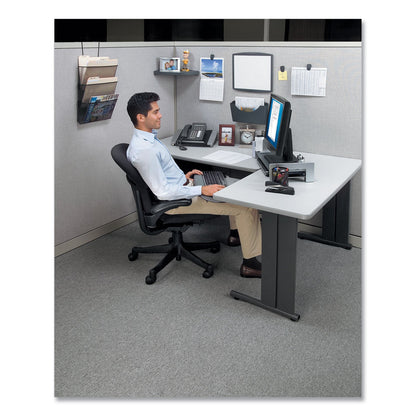 Fellowes Partition Additions Clips, 40 Sheet Capacity, Dark Graphite, 4/Pack