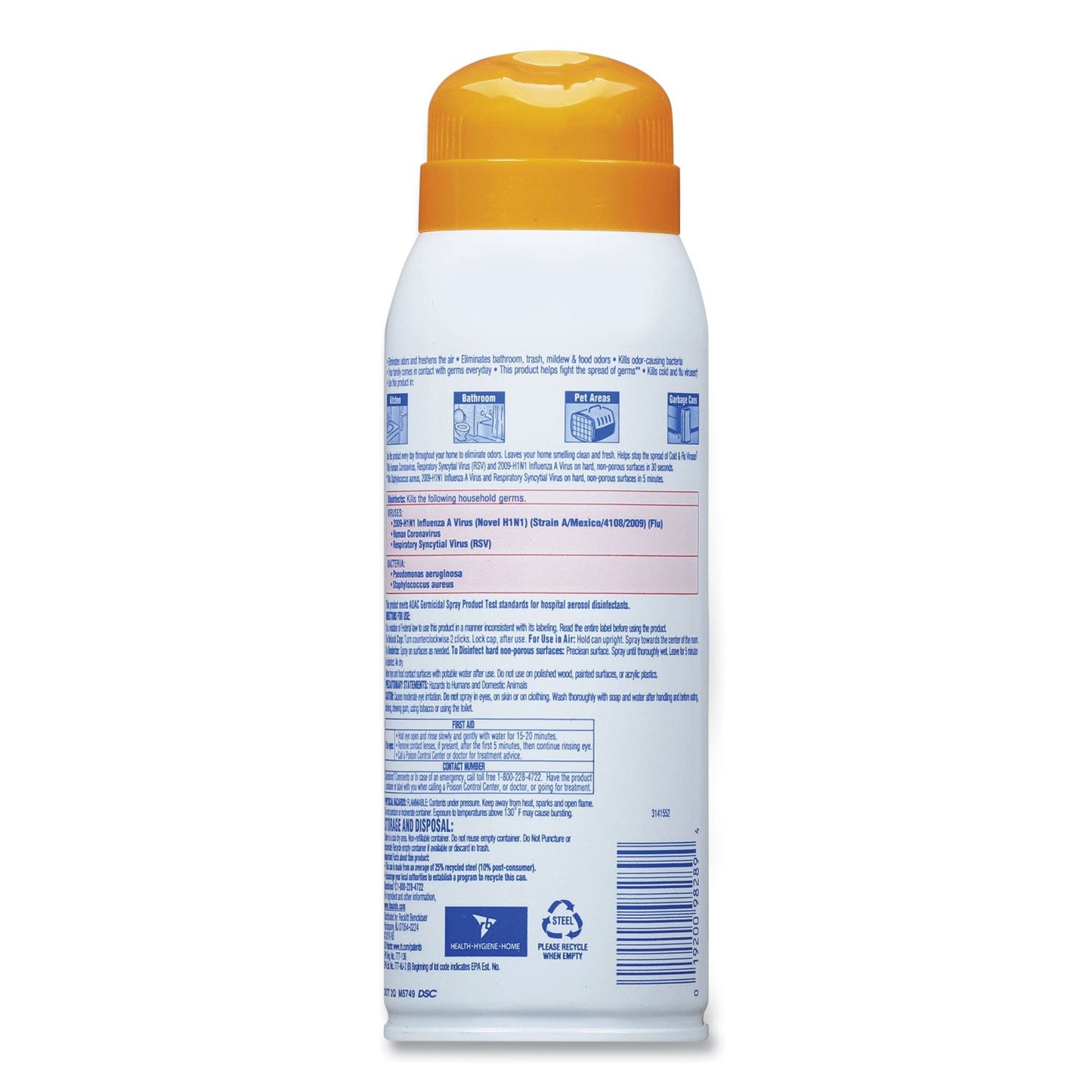 LYSOL 2 in 1 Disinfectant Spray III, Tropical Breeze, 10 oz Aerosol Spray, 6/Carton