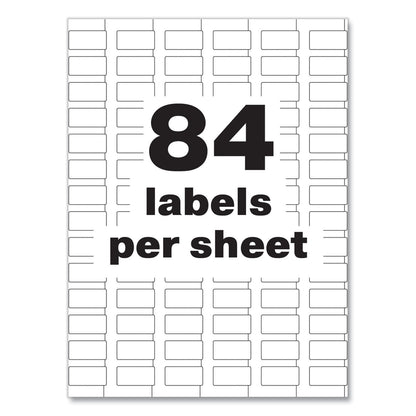 Avery PermaTrack Tamper-Evident Asset Tag Labels, Laser Printers, 0.5 x 1, White, 84/Sheet, 8 Sheets/Pack