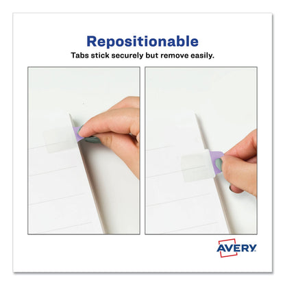 Avery Ultra Tabs Repositionable Tabs, Mini Tabs: 1" x 1.5", 1/5-Cut, Assorted Pastel Colors, 40/Pack
