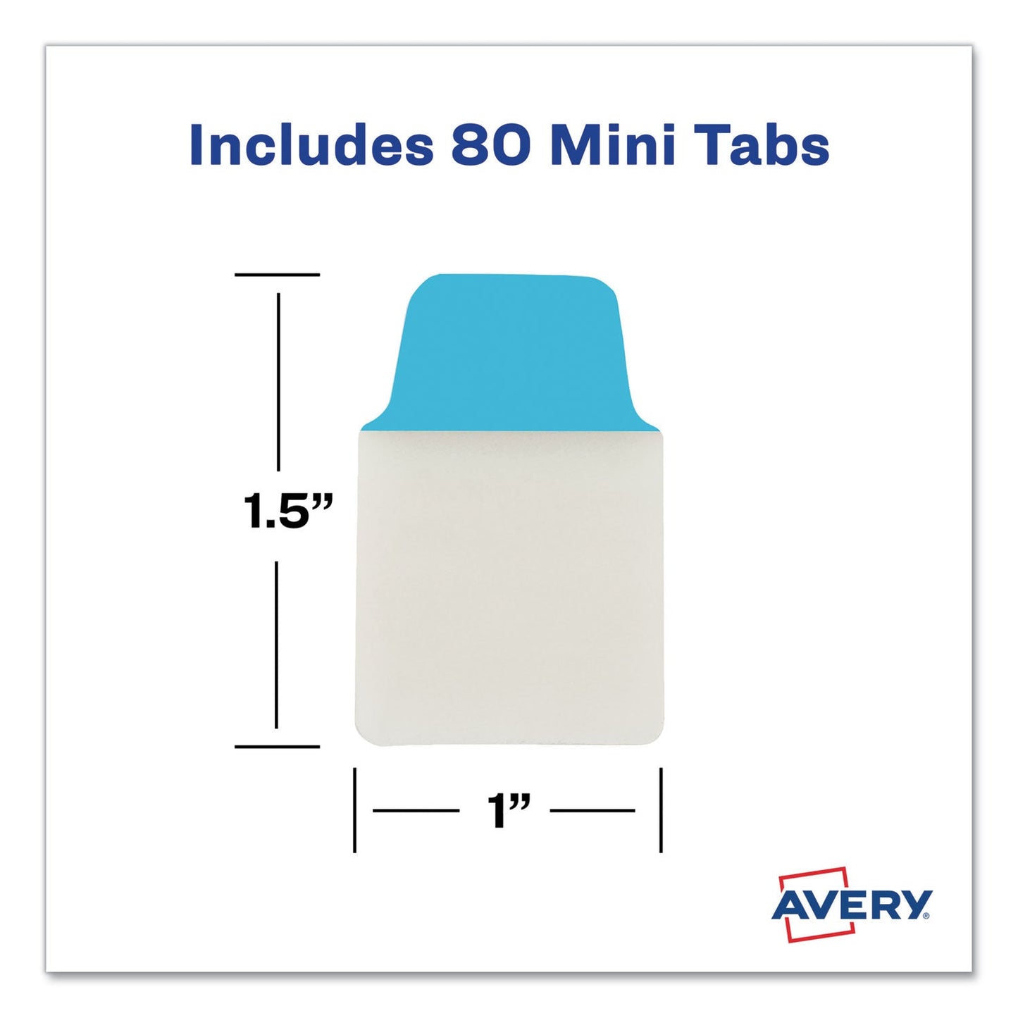 Avery Ultra Tabs Repositionable Tabs, Mini Tabs: 1" x 1.5", 1/5-Cut, Assorted Colors, 80/Pack