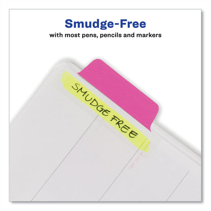Avery Ultra Tabs Repositionable Tabs, Margin Tabs: 2.5" x 1", 1/5-Cut, Assorted Neon Colors, 24/Pack