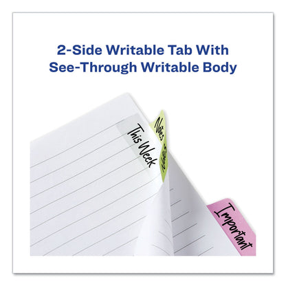 Avery Ultra Tabs Repositionable Tabs, Margin Tabs: 2.5" x 1", 1/5-Cut, Assorted Pastel Colors, 24/Pack