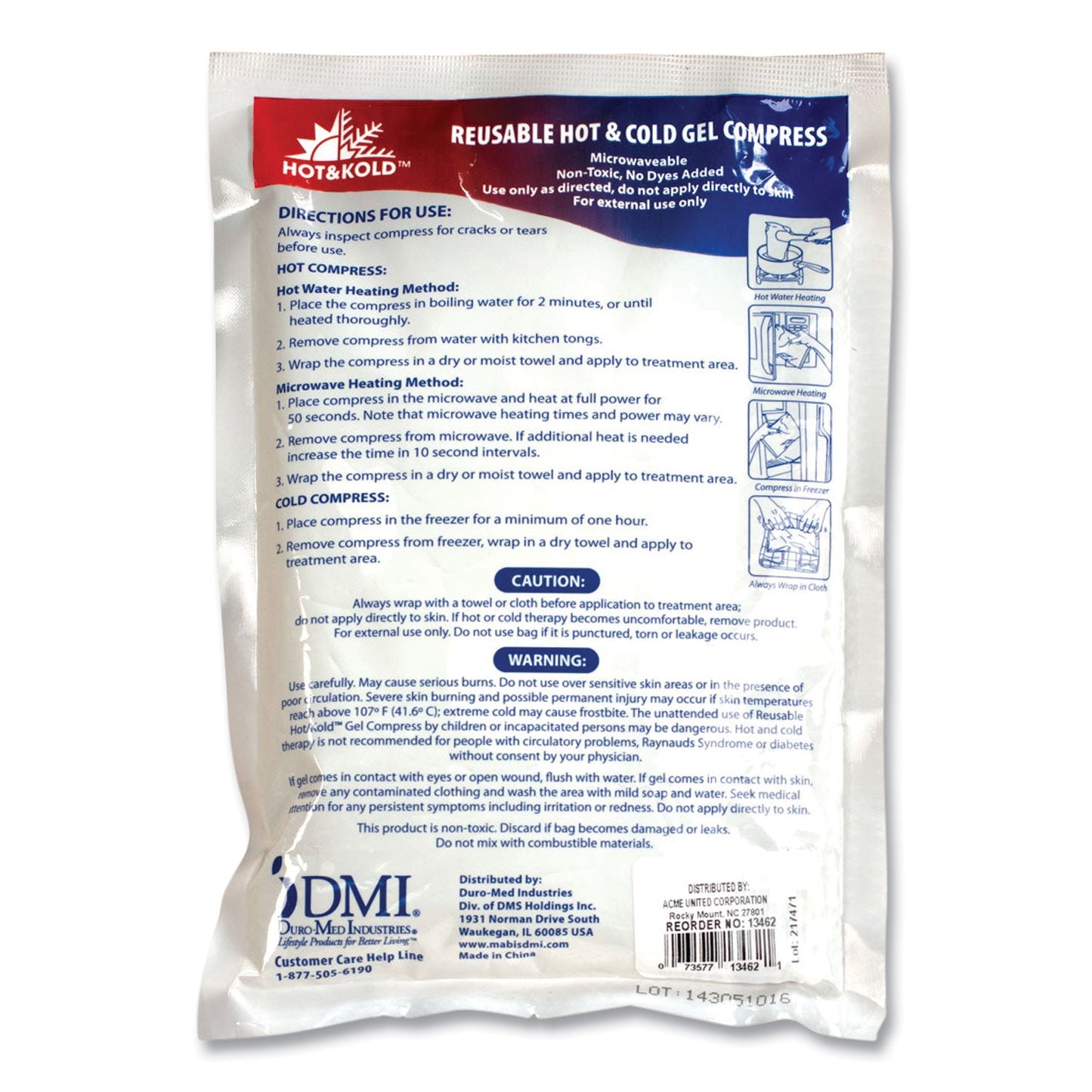 PhysiciansCare Reusable Hot/Cold Pack, 8.63 x 8.63, White