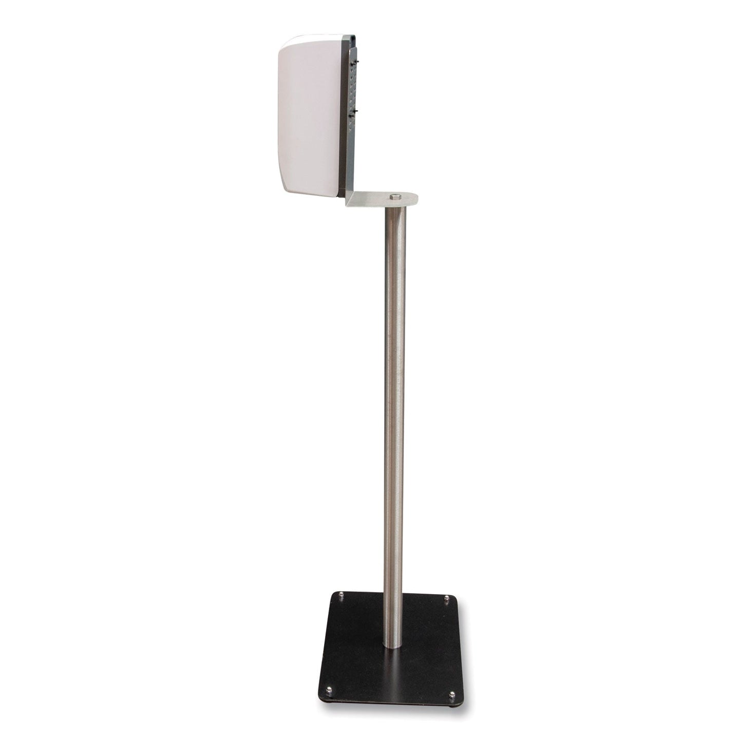 BK Resources Hand Sanitizer Stand with Hands Free Dispenser, 1,000 mL, 12 x 16 x 51, Silver/White/Black