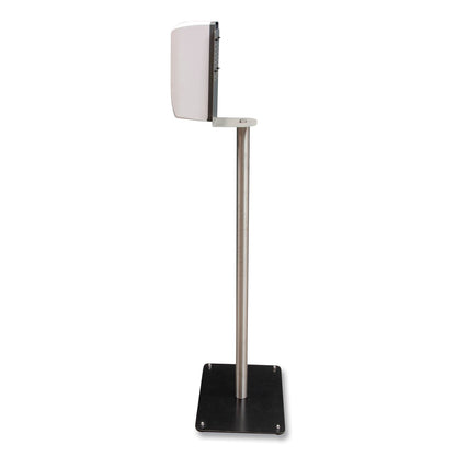 BK Resources Hand Sanitizer Stand with Hands Free Dispenser, 1,000 mL, 12 x 16 x 51, Silver/White/Black