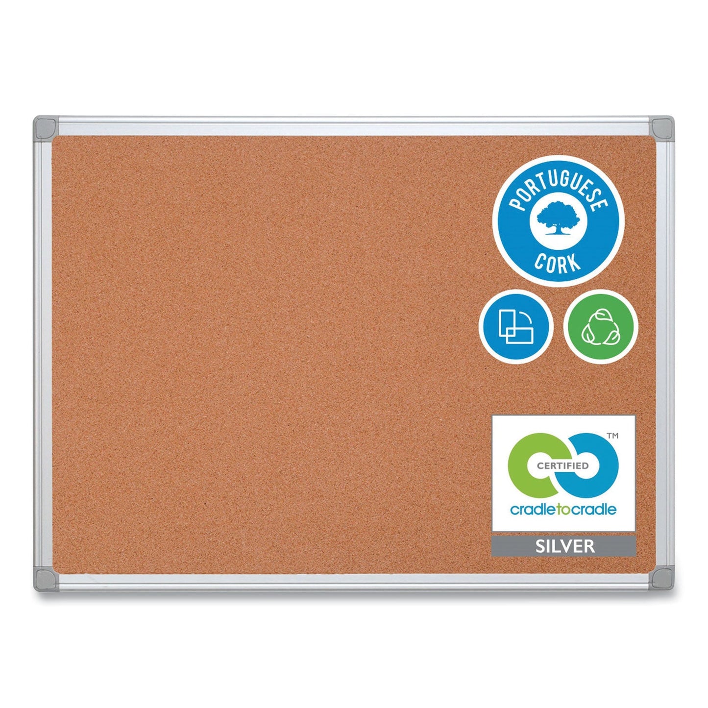 MasterVision Earth Cork Board, 48 x 72, Aluminum Frame
