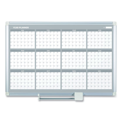 MasterVision 12 Month Year Planner, 36x24, Aluminum Frame