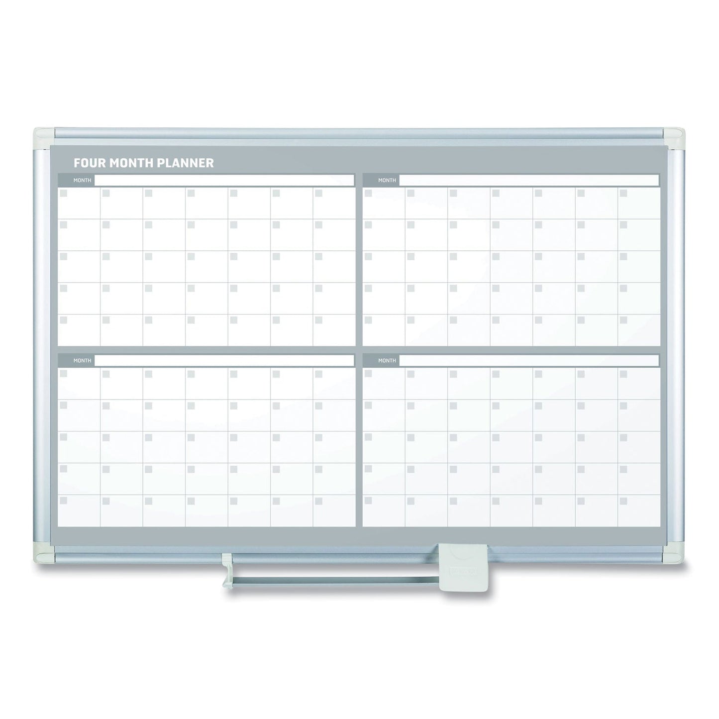 MasterVision 4 Month Planner, 48x36, White/Silver