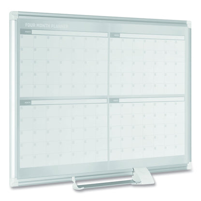 MasterVision 4 Month Planner, 48x36, White/Silver