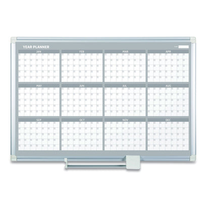 MasterVision 12 Month Planner, 48x36, Aluminum Frame
