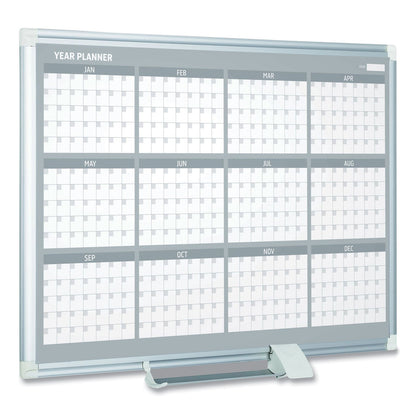 MasterVision 12 Month Planner, 48x36, Aluminum Frame