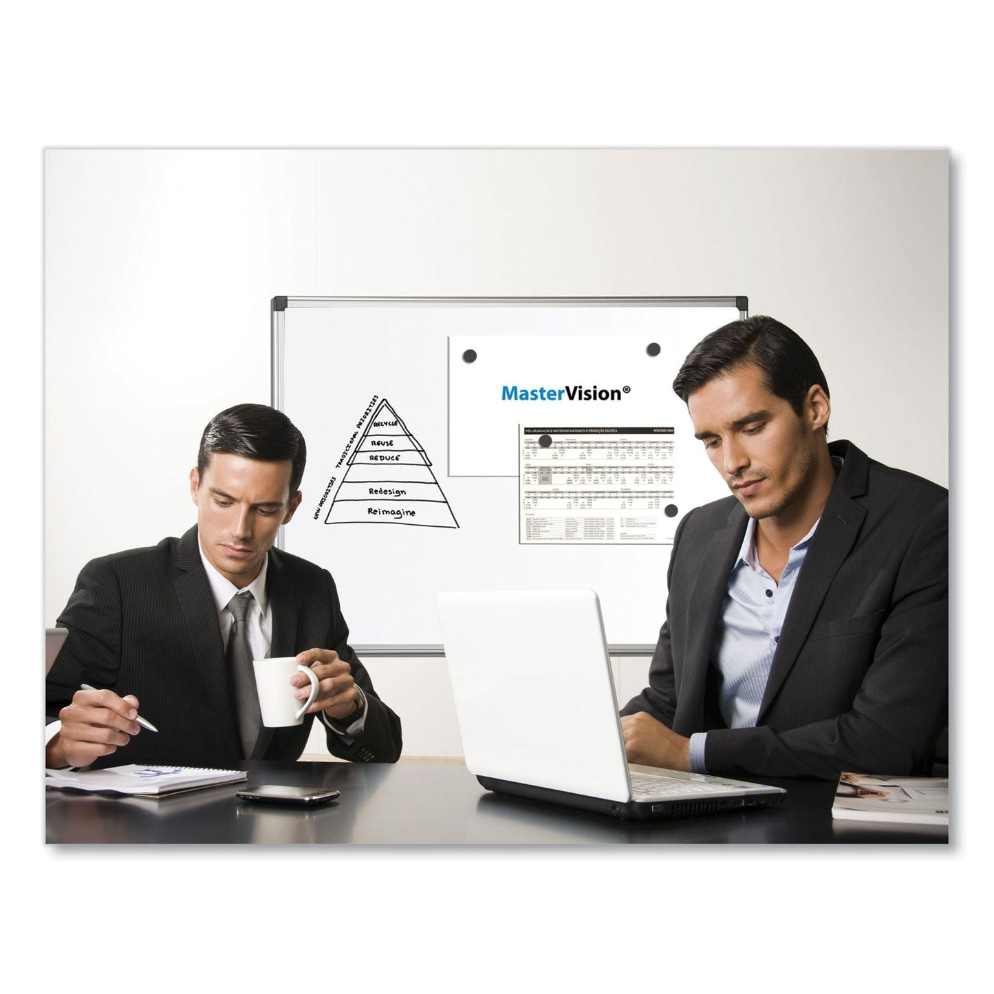 MasterVision Value Lacquered Steel Magnetic Dry Erase Board, 18 x 24, White, Aluminum
