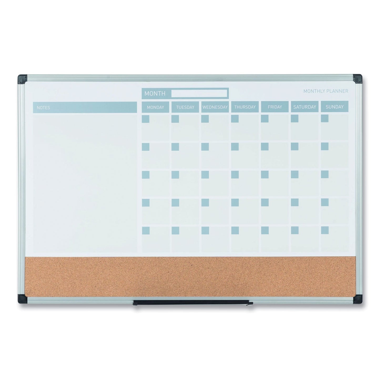 MasterVision 3-in-1 Calendar Planner Dry Erase Board, 24 x 18, Aluminum Frame