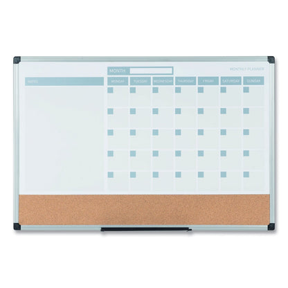 MasterVision 3-in-1 Calendar Planner Dry Erase Board, 24 x 18, Aluminum Frame