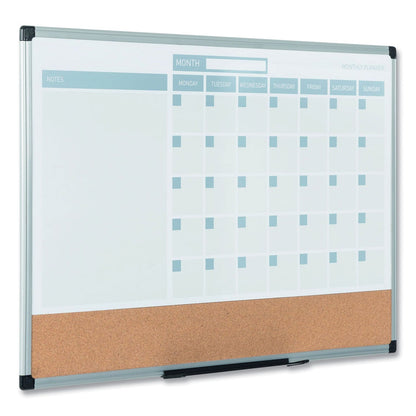 MasterVision 3-in-1 Calendar Planner Dry Erase Board, 24 x 18, Aluminum Frame